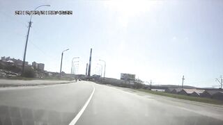 The Driver Of A Box Truck Left The Road And Hit The Guardrail