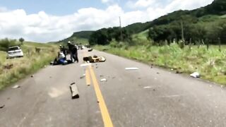 Brutal Accident Involving A Group Of Motorcyclists