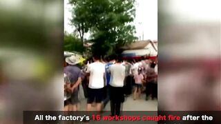 Explosion At Plastics Factory In Northern China Province Captured On Video
