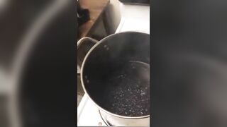 Preparing French Fries With Boiling Tar