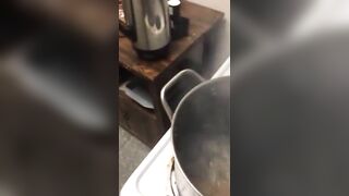 Preparing French Fries With Boiling Tar