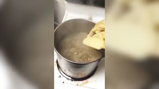 Preparing French Fries With Boiling Tar