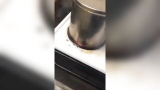 Preparing French Fries With Boiling Tar