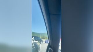 Crazy Guy In Sweatshirt Wants His Door Mirror