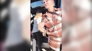 Crazy Parking Lot Karen Attacks Young Woman