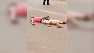 Cyclist Dragged By Horse