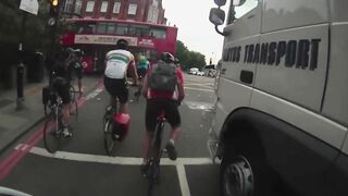 Cyclist Nearly Crushed To Death By Truck While Crossing Busy Intersection