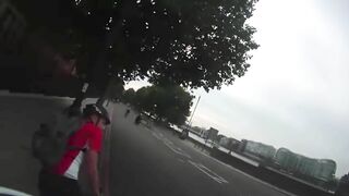 Cyclist Nearly Crushed To Death By Truck While Crossing Busy Intersection