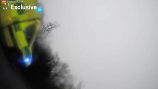 Cyclist Thrown Onto Grass After Collision With Truck