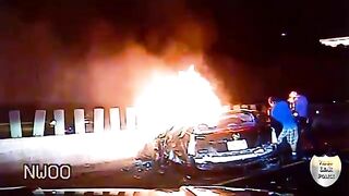 Civilians Rescued Dashcam Passenger From Burning Vehicle