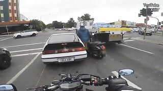 Dashcam Footage Shows Moment A Truck Slams Into An Inattentive Car