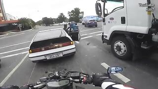 Dashcam Footage Shows Moment A Truck Slams Into An Inattentive Car