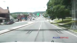 Dashcam Footage Shows A Police Car Flipping Over After A Collision