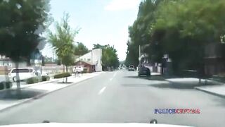 Dashcam Footage Shows A Police Car Flipping Over After A Collision