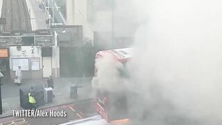Dramatic Footage Shows A Burning London Bus