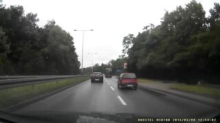 The Driver Turned Too Fast And Skidded Off The Road.