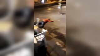 A Drunk Man Hit A Woman On The Street And Got Punished Immediately