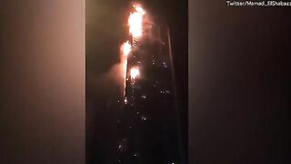 Dubai's 335-meter-high Torch Tower Burned Down