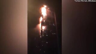 Dubai's 335-meter-high Torch Tower Burned Down