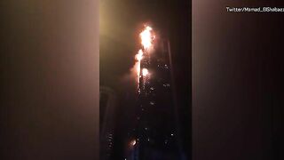 Dubai's 335-meter-high Torch Tower Burned Down