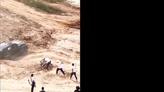 Man Thrown From Car As It Rolls Down Hill