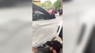 Man's Calf Broken By Car Door While Driving