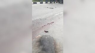 Man Splashed Under Truck