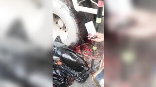 Man Splashed Under Truck