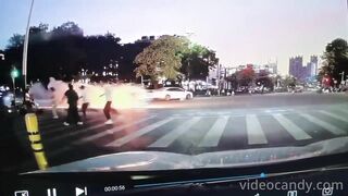 Electric Scooter Catches Fire, Driver Injured