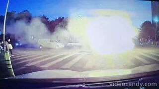 Electric Scooter Catches Fire, Driver Injured