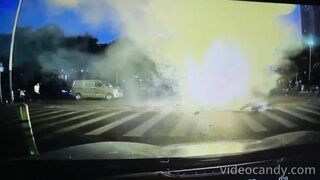 Electric Scooter Catches Fire, Driver Injured