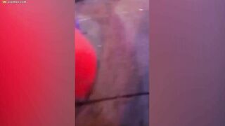 People At The Market Scream In Fear As The Truck Is Overloaded