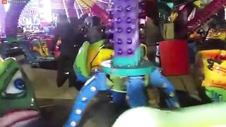 People At The Market Scream In Fear As The Truck Is Overloaded