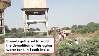 A Falling Water Tank Crushed A Man By Nearly An Inch