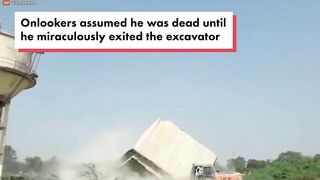 A Falling Water Tank Crushed A Man By Nearly An Inch