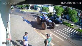 Farmer Drives Tractor Over Woman As She Crosses Road