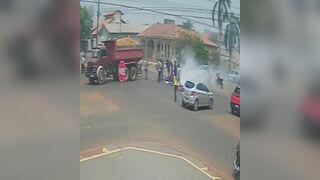 Bicyclist Caught On Fire When Truck Crushed Her