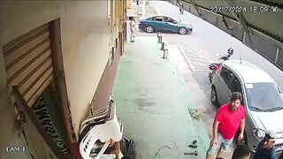 A Woman Suffered Cramps In The Back Seat After The Accident - She Was Not Wearing A Helmet