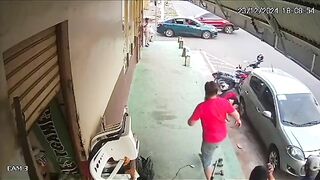 A Woman Suffered Cramps In The Back Seat After The Accident - She Was Not Wearing A Helmet