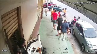 A Woman Suffered Cramps In The Back Seat After The Accident - She Was Not Wearing A Helmet