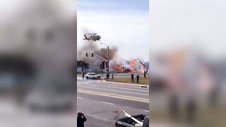 The Firefighter Was Hit By Water.