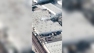 First Video Shows Damage To Warehouse Caused By Plane Crash
