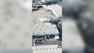 First Video Shows Damage To Warehouse Caused By Plane Crash