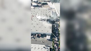 First Video Shows Damage To Warehouse Caused By Plane Crash