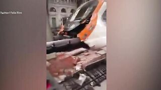 Footage Shows Moments After Barcelona Train Crash