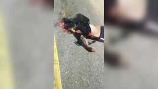 Football Fan's Head Smashed