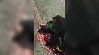 Football Fan's Head Smashed
