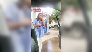 Girl And Gas Station