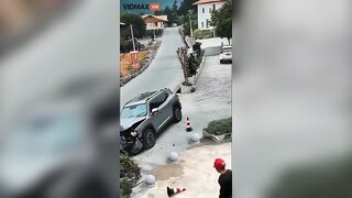 Guys Got A Traffic Cone On Their Ass