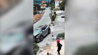 Guys Got A Traffic Cone On Their Ass